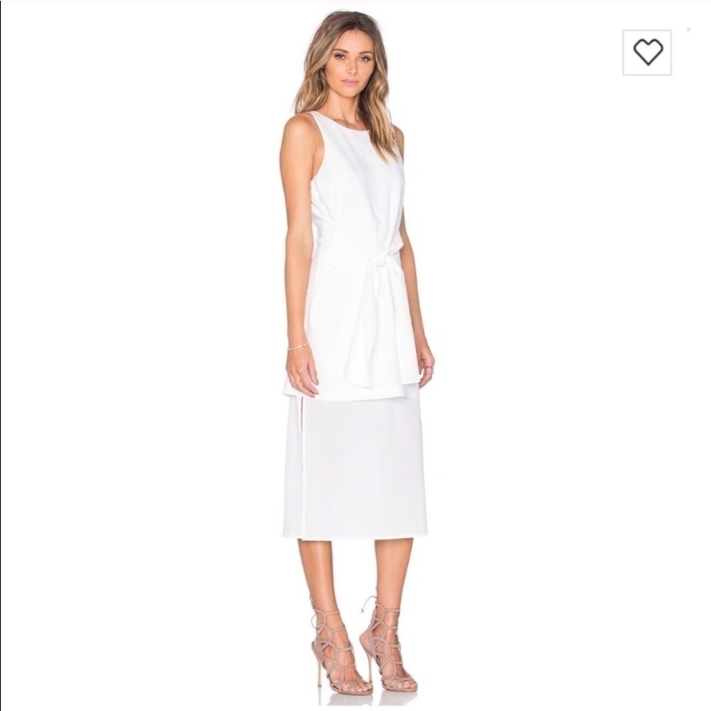 J.O.A. Los Angeles Tie-Front Sleeveless Midi Dress